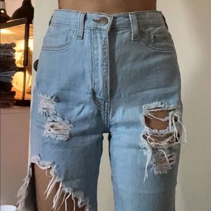 High Waisted Ripped Jeans